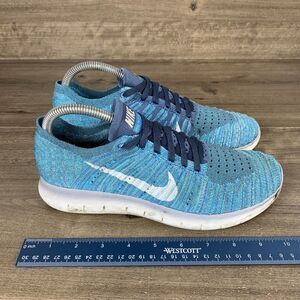 Nike Free RN Flyknit Women's Running Shoes Blue 831070-404 Size 8